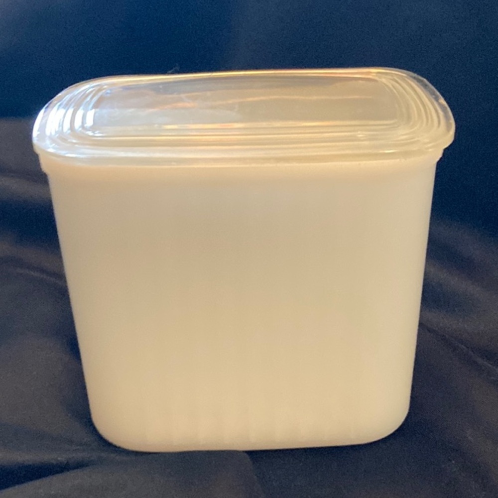 Vintage Hazel Atlas Rrefrigerator Milk Glass Storage Container